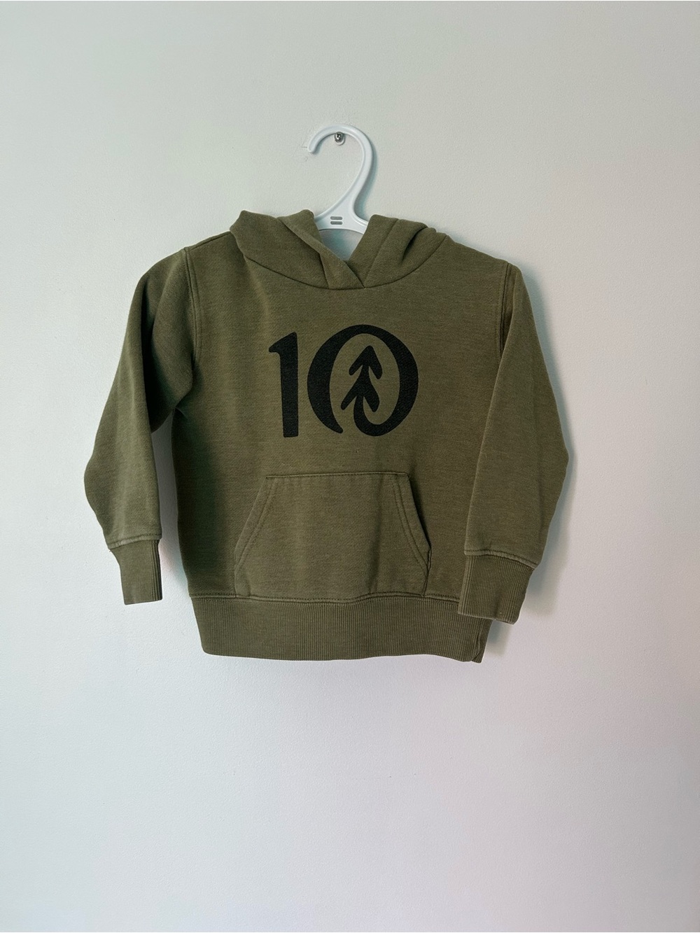Tentree Kids Olive Green Hooded Sweatshirt with Tree Logo
